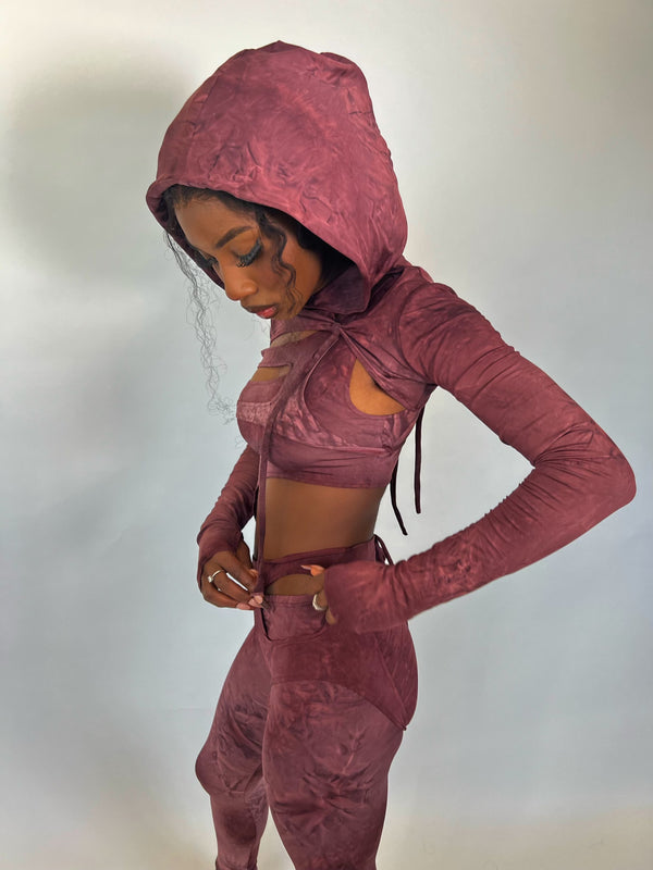 Wine GUM Asymmetric Legging (Handmade Collection)