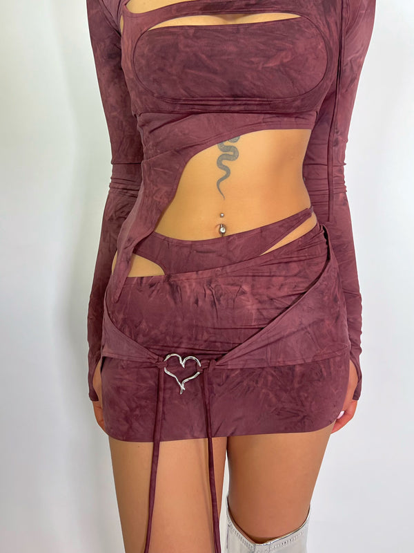Wine GUM Mini Skirt (Handmade Collection)