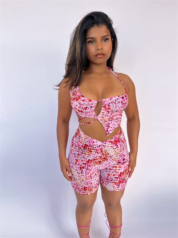 Pink Sandstorm Crop Top (Handmade Collection)